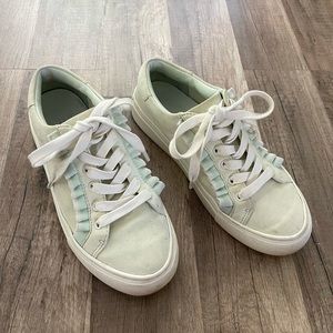 WOMENS TORY BURCH GOLF RUFFLE GREEN SNEAKER SZ6